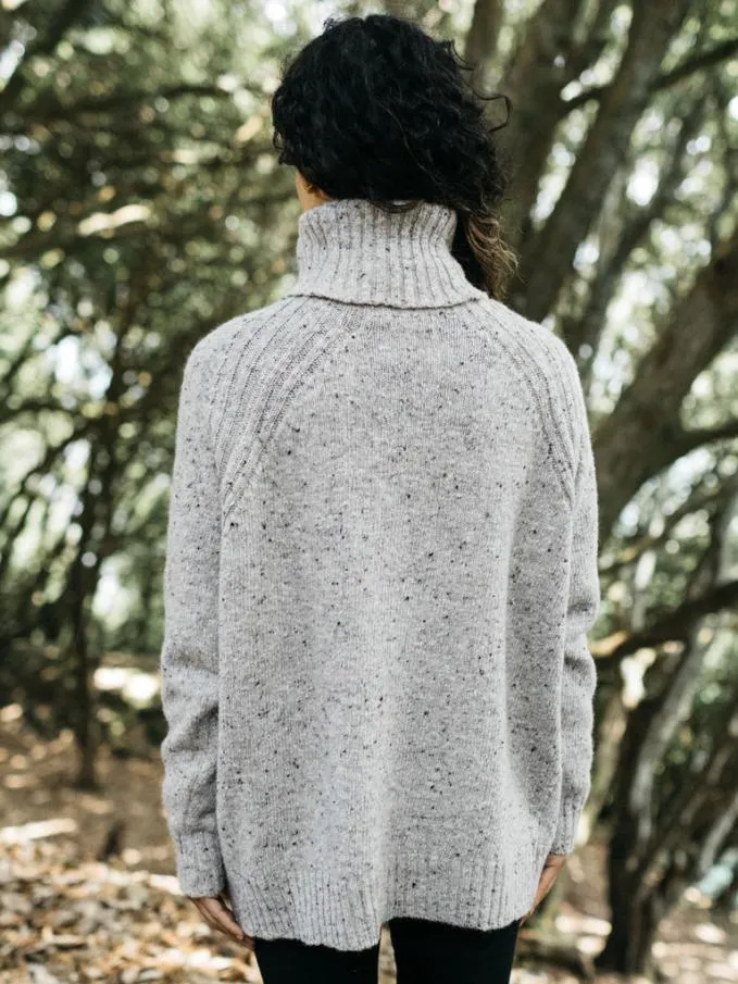 Women Farne Roll Neck Knit Jumper Oatmeal Grey Finisterre Knitwear