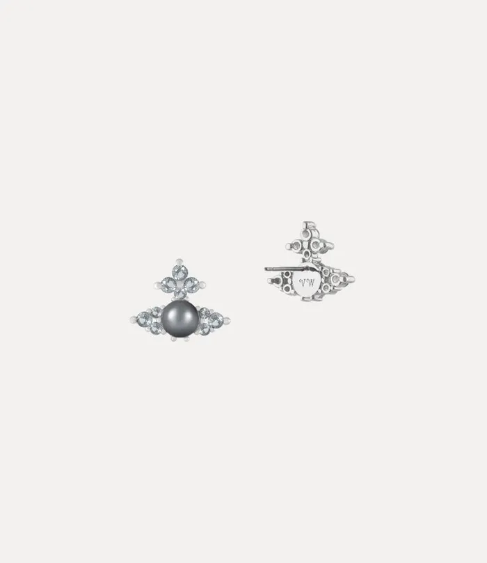 Women Feodora Earrings Platinumlightblueczcrystaldarkgreypearl Vivienne Westwood Earrings Women Feodora Earrings Platinumlightblueczcrystaldarkgreypearl Vivienne Westwood Earrings