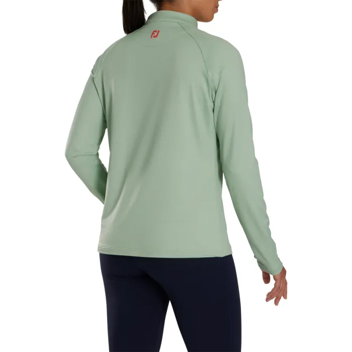 Women FootJoy Base MidLayers HalfZip Rib MidLayer 8211 FJ Tour Collar Sage Women FootJoy Base MidLayers HalfZip Rib MidLayer 8211 FJ Tour Collar Sage