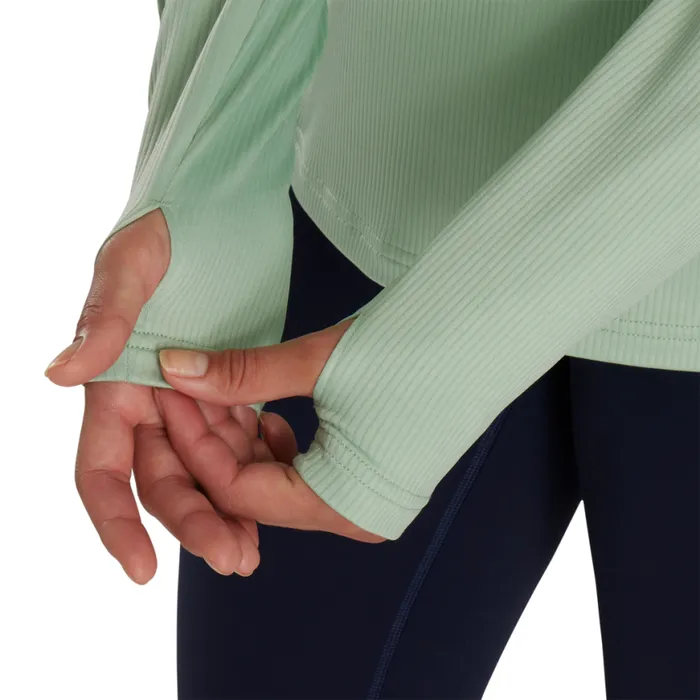 Women FootJoy Base MidLayers HalfZip Rib MidLayer 8211 FJ Tour Collar Sage Women FootJoy Base MidLayers HalfZip Rib MidLayer 8211 FJ Tour Collar Sage