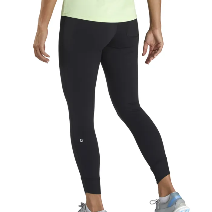 Women FootJoy Pants Ankle Length Rib Block Leggings Black Women FootJoy Pants Ankle Length Rib Block Leggings Black