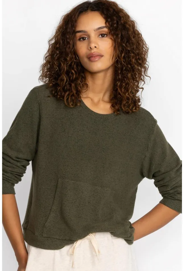 Women Hachi Kangaroo Pocket Pullover Thyme Johnny Was Tops