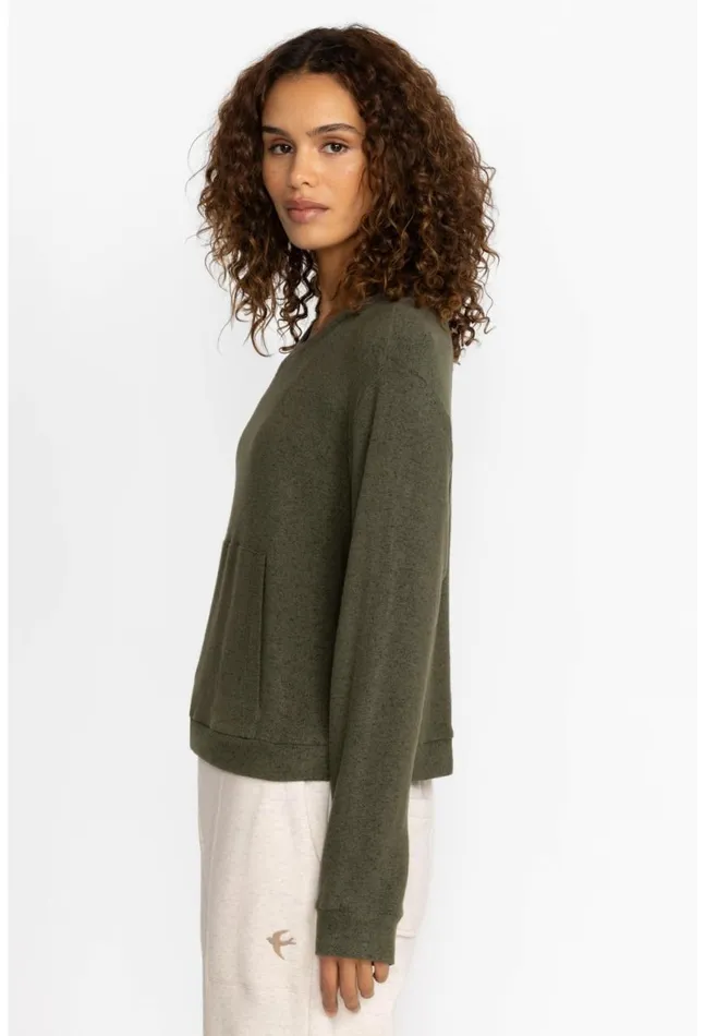 Women Hachi Kangaroo Pocket Pullover Thyme Johnny Was Tops