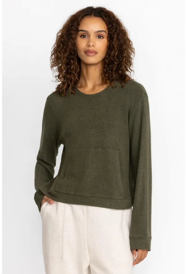 Women Hachi Kangaroo Pocket Pullover Thyme Johnny Was Tops