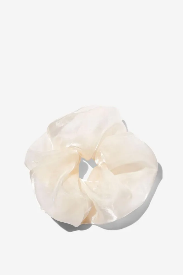 Women Hair Accessories Cotton On Stella Scrunchie Ecru Organza