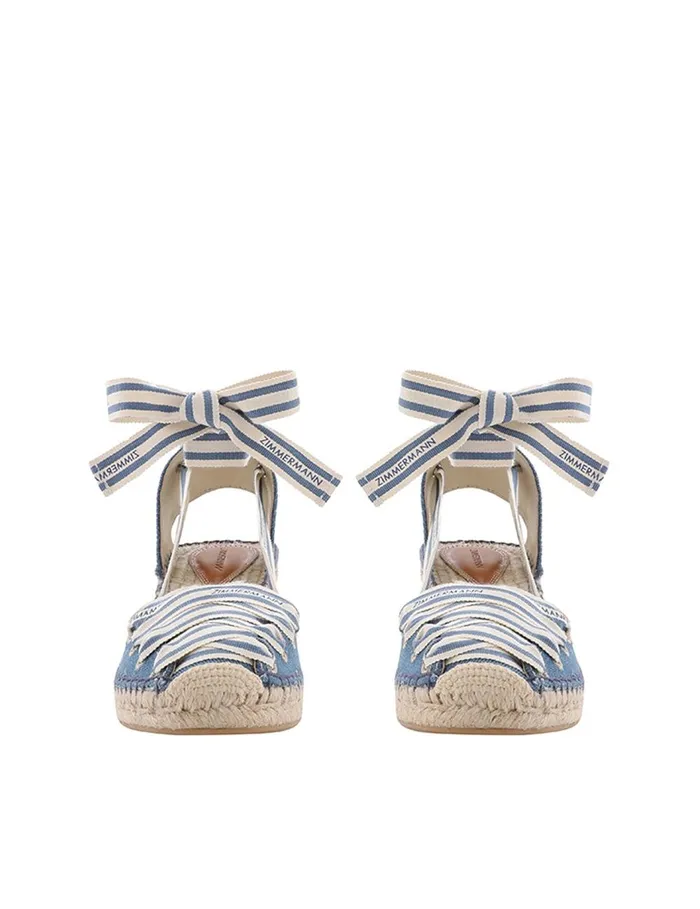 Women Heeled Sandals Zimmermann Sol Espadrille 95 Denim