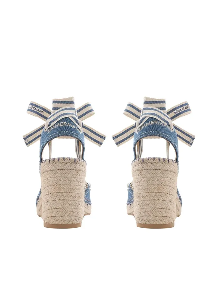 Women Heeled Sandals Zimmermann Sol Espadrille 95 Denim