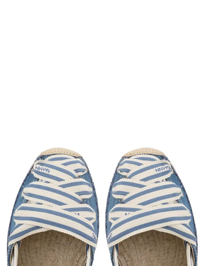 Women Heeled Sandals Zimmermann Sol Espadrille 95 Denim
