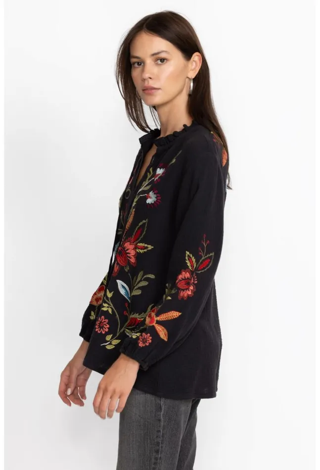 Women Isabella Field Blouse Black Johnny Was Tops