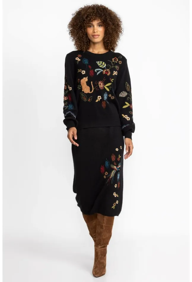 Women Isabella Sweater Top Black Johnny Was Tops