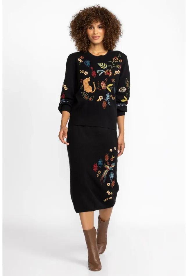 Women Isabella Sweater Top Black Johnny Was Tops
