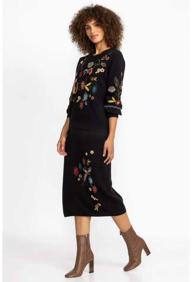 Women Isabella Sweater Top Black Johnny Was Tops