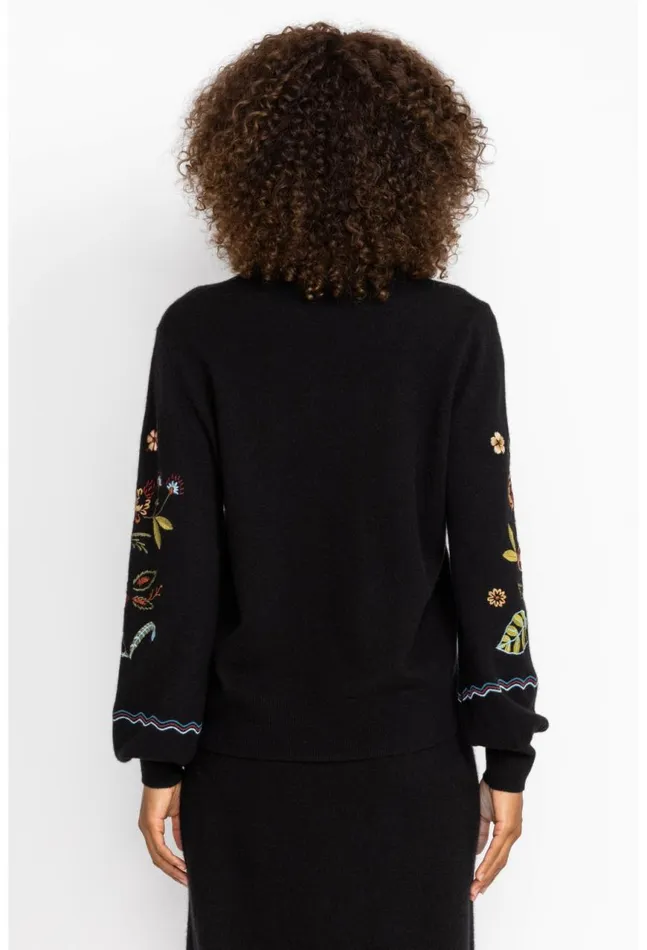 Women Isabella Sweater Top Black Johnny Was Tops