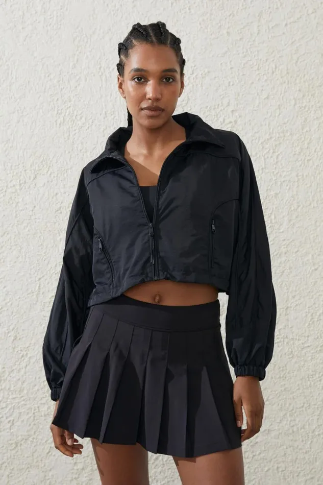 Women Jackets Cotton On Cropped Contrast Anorak Black