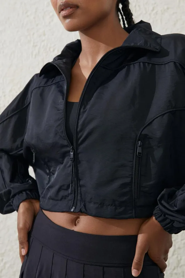 Women Jackets Cotton On Cropped Contrast Anorak Black