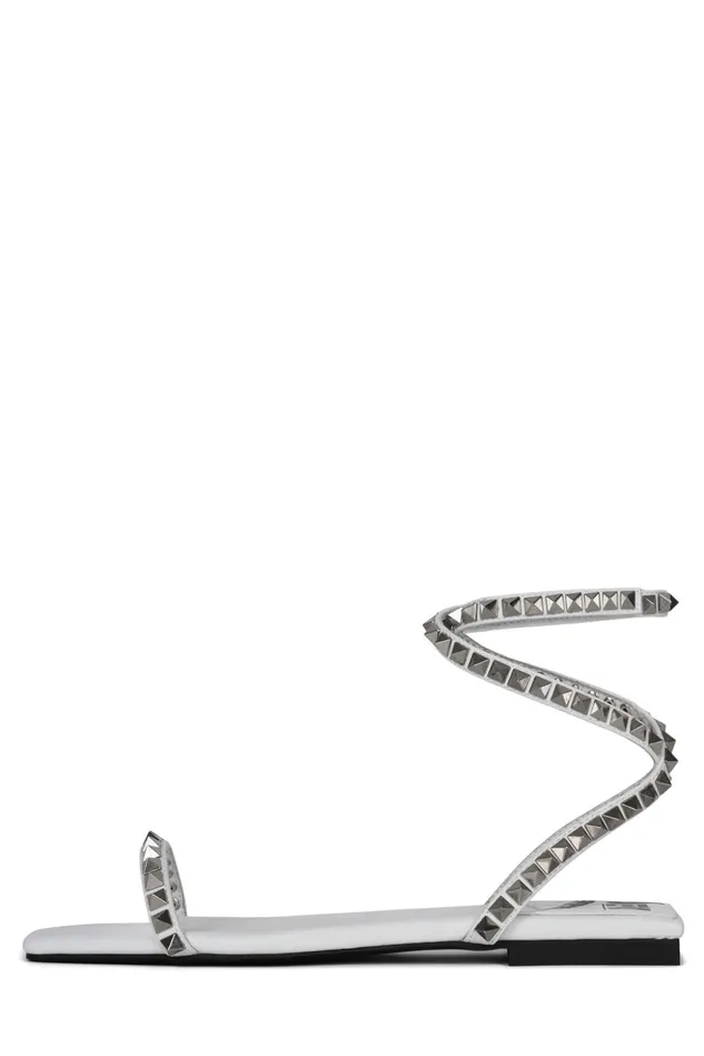 Women Jeffrey Campbell Flat LUXOR White Silver