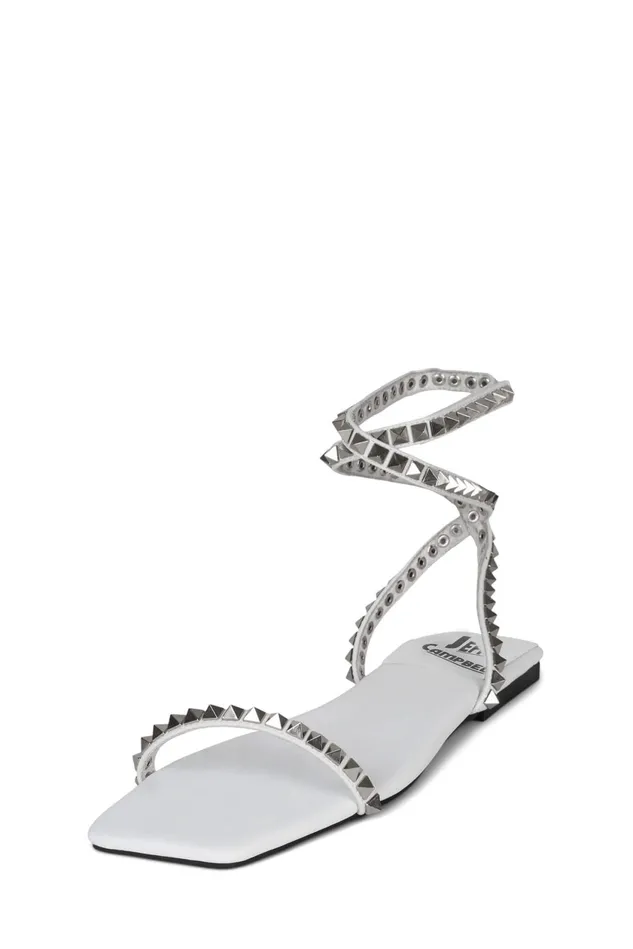 Women Jeffrey Campbell Flat LUXOR White Silver