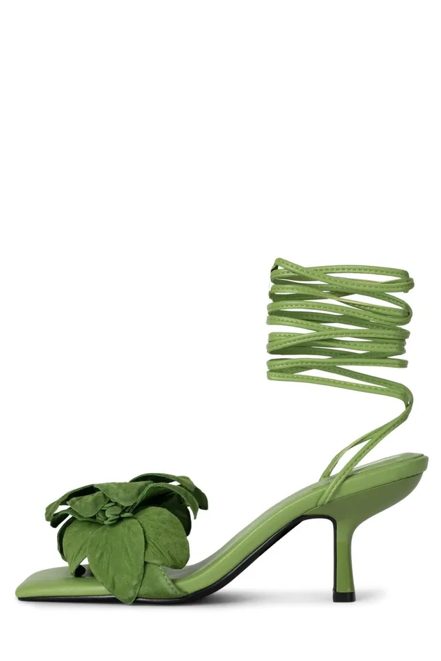 Women Jeffrey Campbell Heel ESSENCE Green Suede