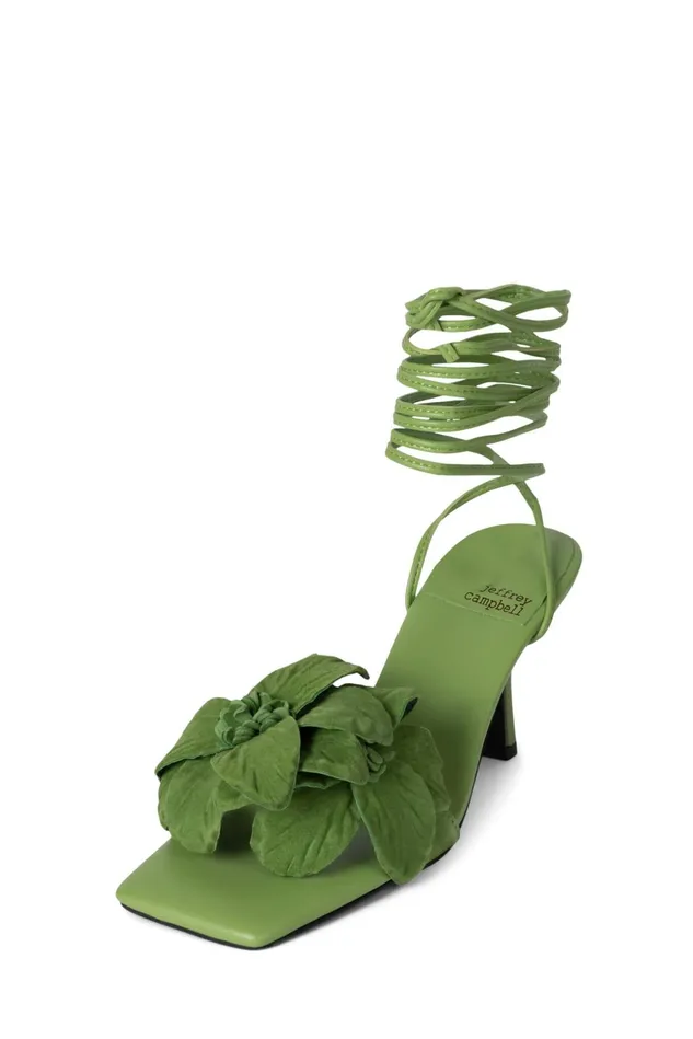 Women Jeffrey Campbell Heel ESSENCE Green Suede