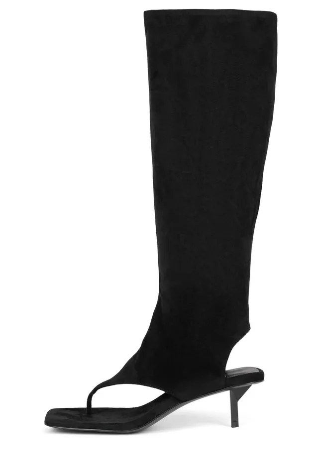 Women Jeffrey Campbell Knee To Thigh CONFIDENCE Black Suede
