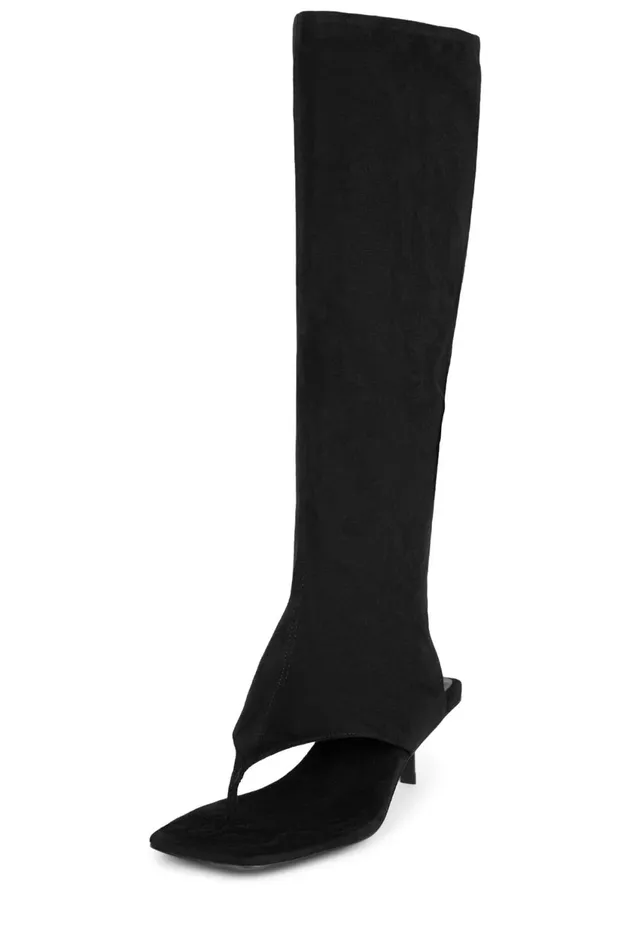 Women Jeffrey Campbell Knee To Thigh CONFIDENCE Black Suede