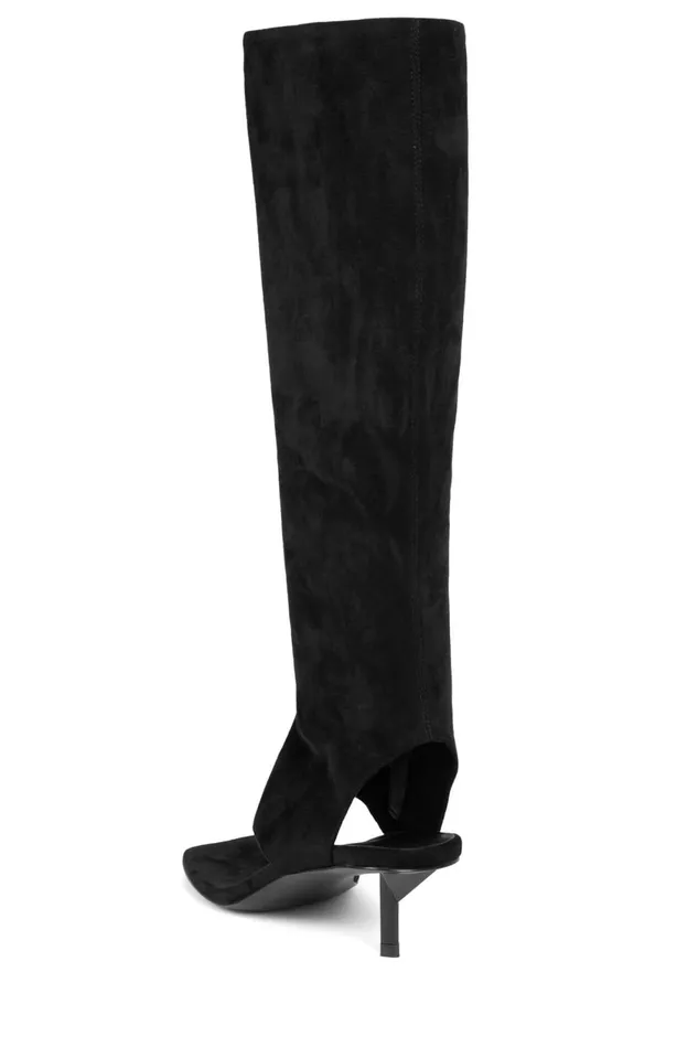 Women Jeffrey Campbell Knee To Thigh CONFIDENCE Black Suede