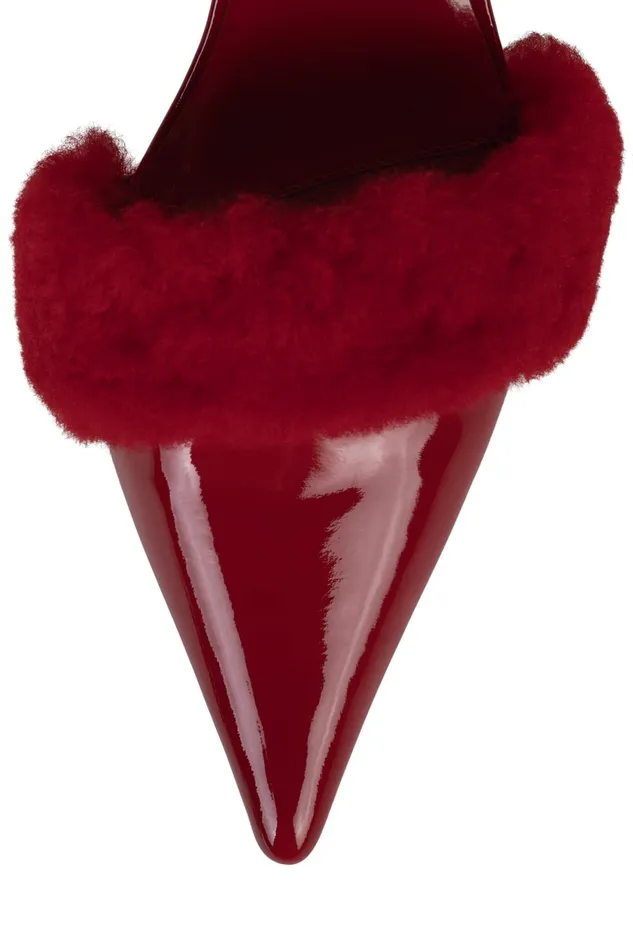 Women Jeffrey Campbell Mule TASTEFUL Red Patent Combo