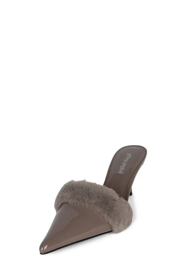 Women Jeffrey Campbell Mule TASTEFUL Red Patent Combo