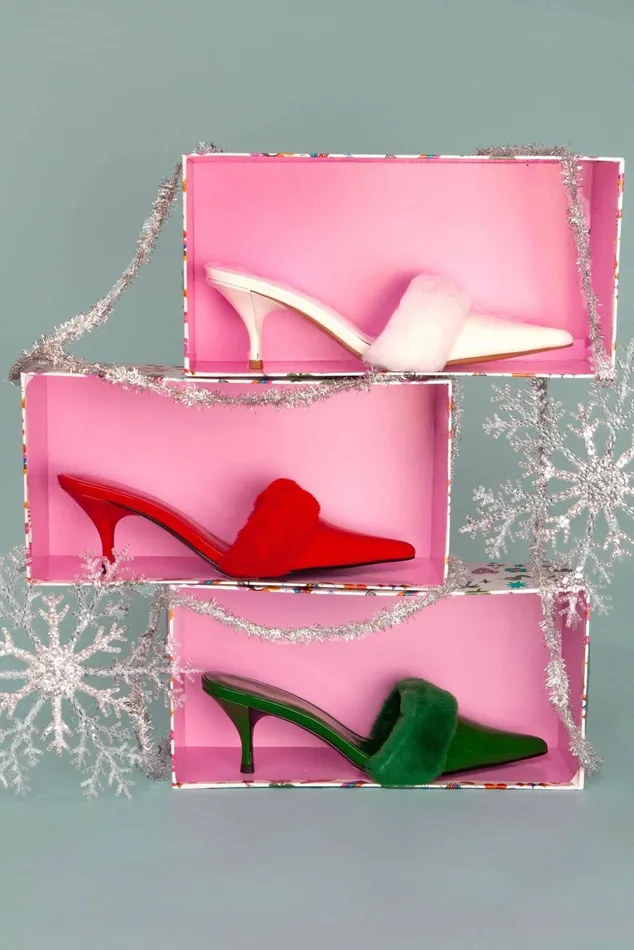 Women Jeffrey Campbell Mule TASTEFUL Red Patent Combo