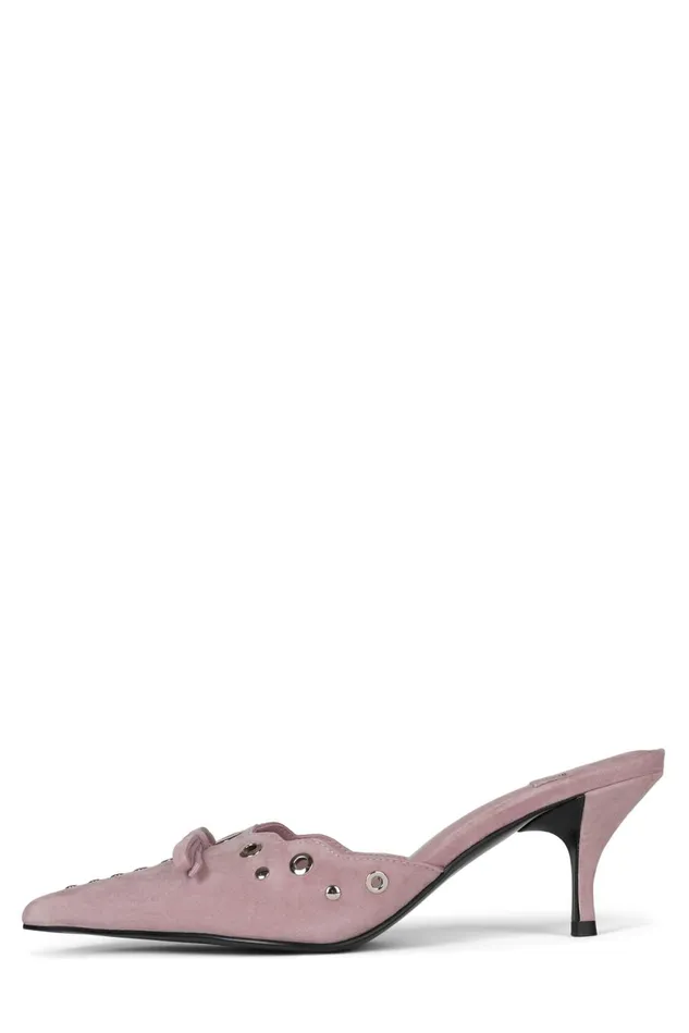 Women Jeffrey Campbell Pump GRATIS Baby Pink Suede Silver