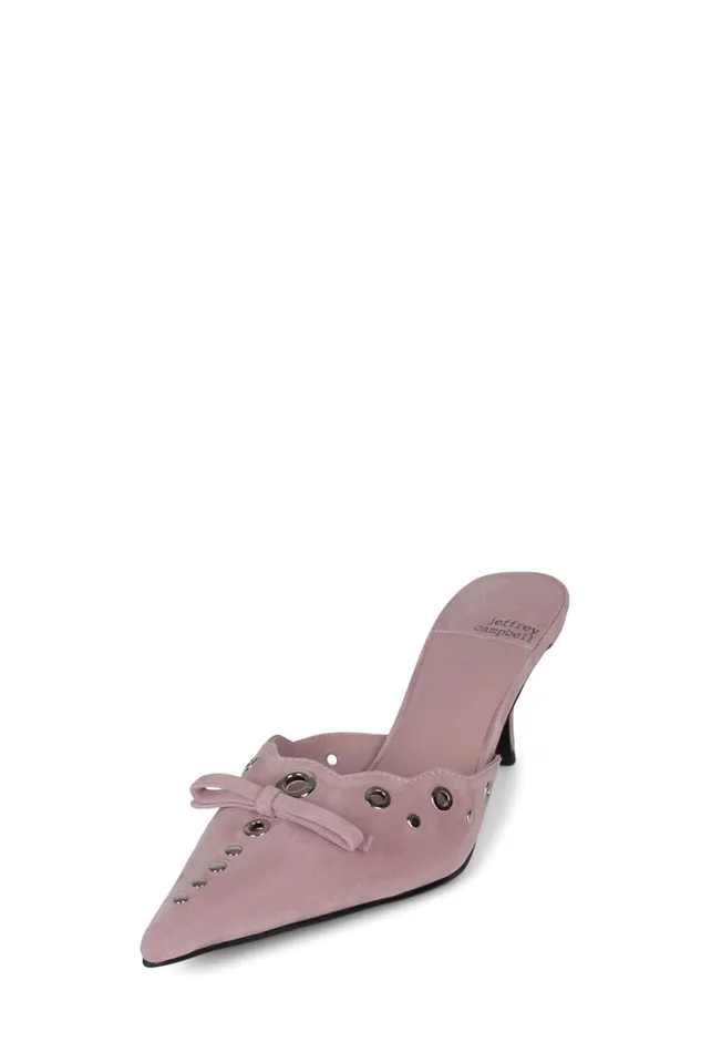 Women Jeffrey Campbell Pump GRATIS Baby Pink Suede Silver