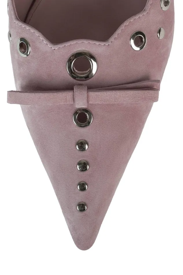 Women Jeffrey Campbell Pump GRATIS Baby Pink Suede Silver