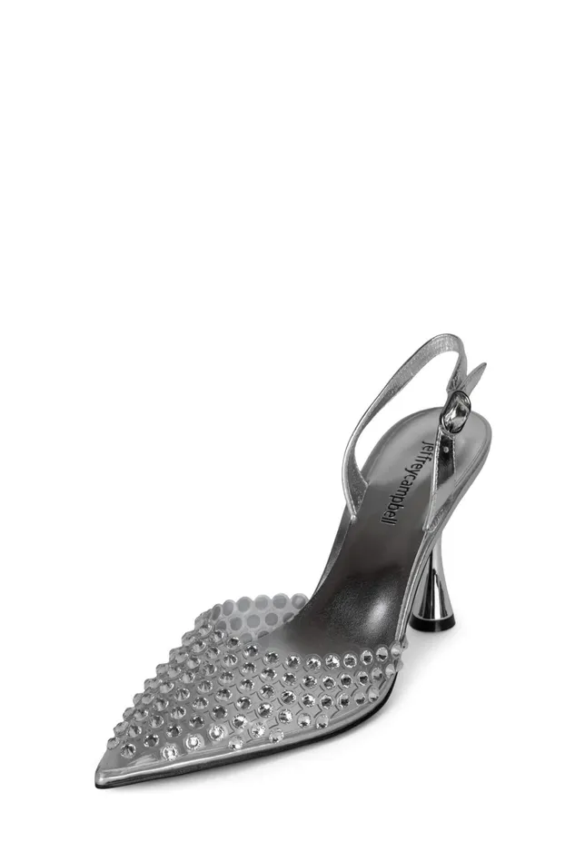 Women Jeffrey Campbell Pump SHINER Clear Silver