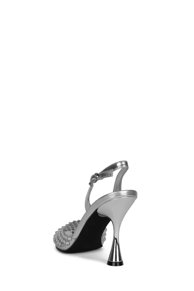 Women Jeffrey Campbell Pump SHINER Clear Silver