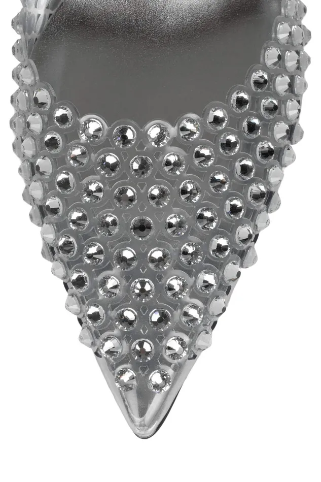 Women Jeffrey Campbell Pump SHINER Clear Silver
