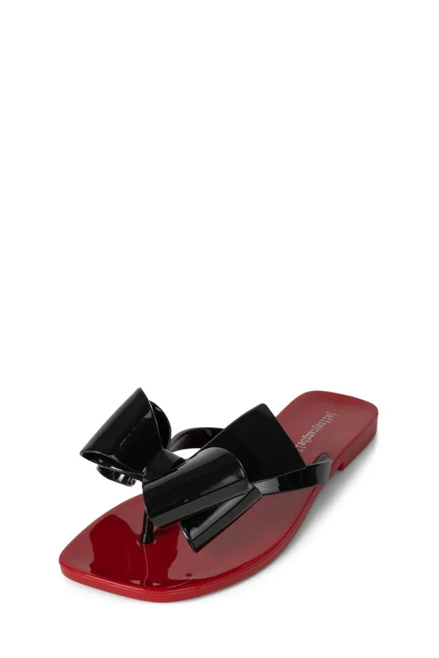 Women Jeffrey Campbell Sandals Under 100 SUGARY Red Shiny Black Shiny