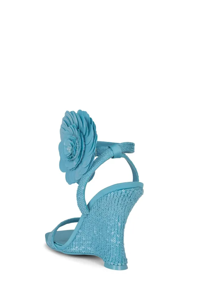 Women Jeffrey Campbell Wedge FLORALINE Black Sequins