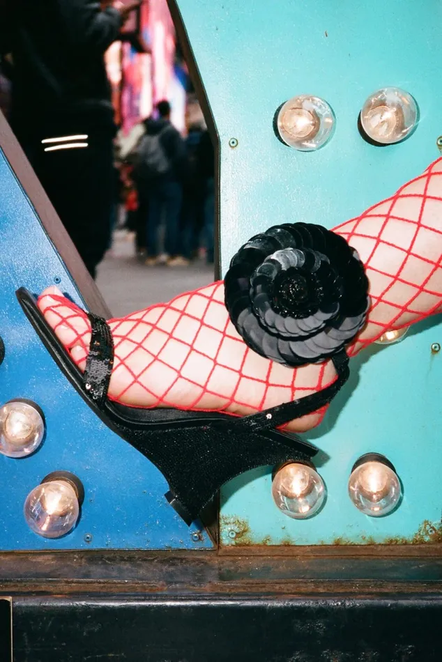 Women Jeffrey Campbell Wedge FLORALINE Black Sequins