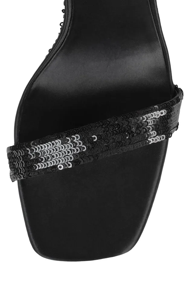 Women Jeffrey Campbell Wedge FLORALINE Black Sequins