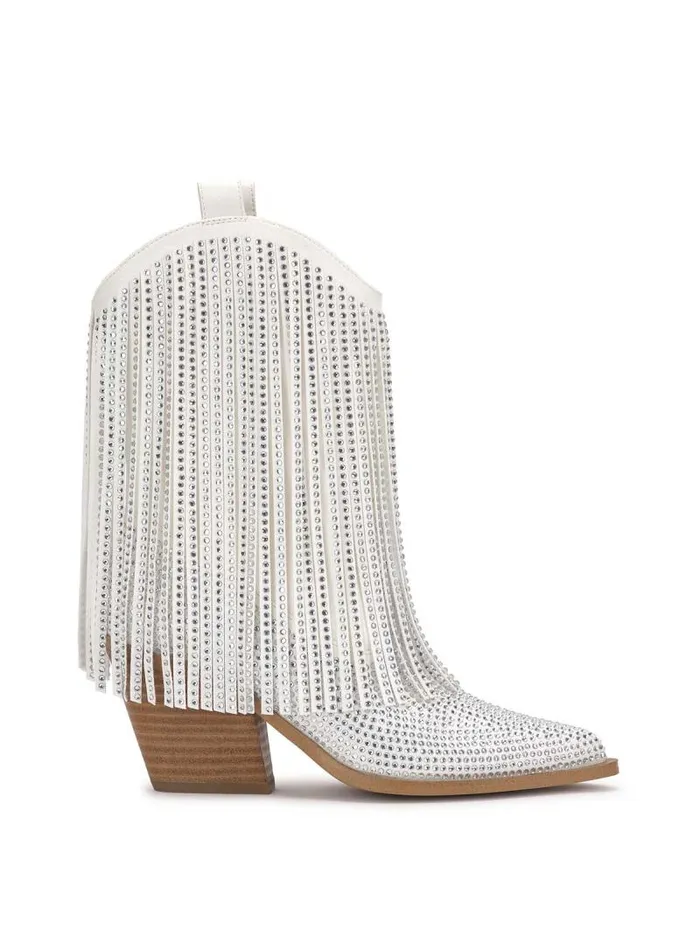 Women Jessica Simpson Boots and Booties Paredisa Fringe Bootie In White