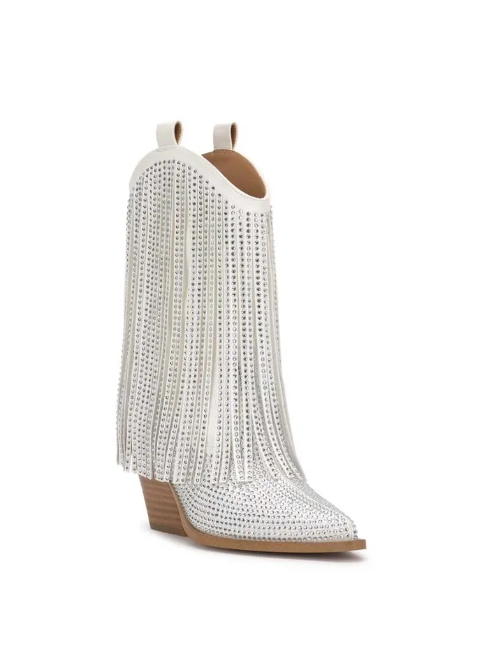 Women Jessica Simpson Boots and Booties Paredisa Fringe Bootie In White