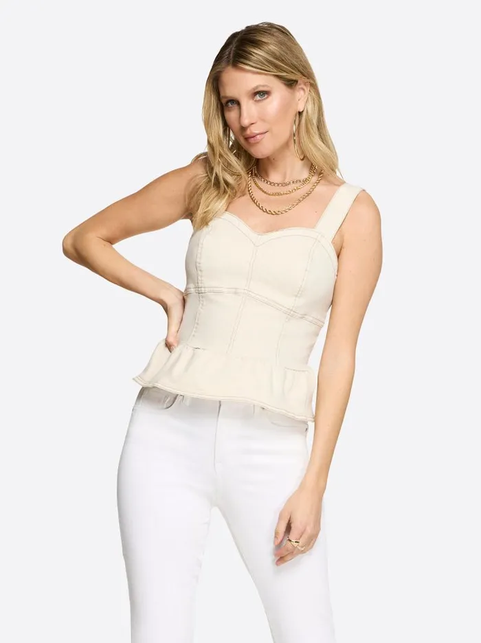 Women Jessica Simpson Bottoms Denim Bustier In Ecru