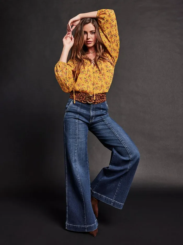 Women Jessica Simpson Bottoms Spirit Super Wide Leg Jean In Soul Mate