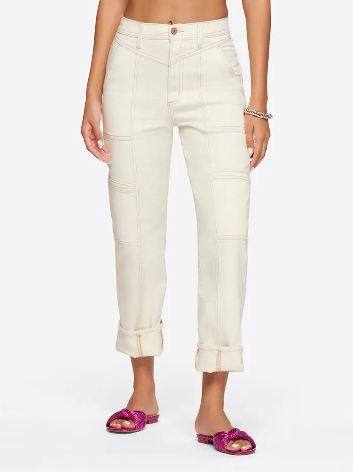 Women Jessica Simpson Bottoms Straight Cargo Ankle In Ecru