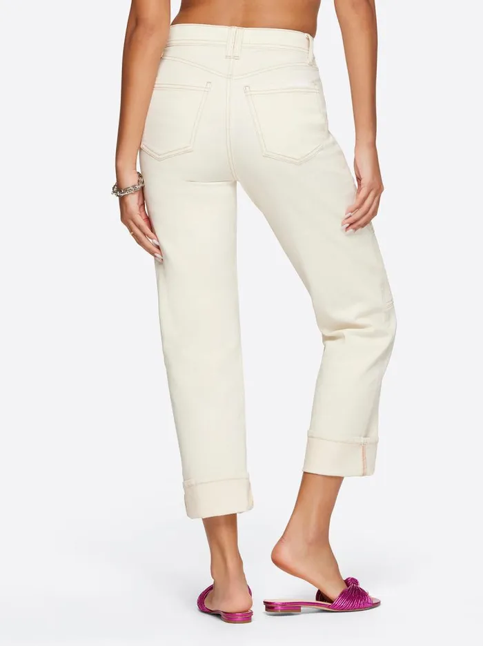 Women Jessica Simpson Bottoms Straight Cargo Ankle In Ecru