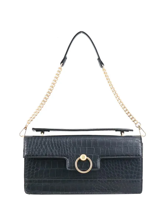 Women Jessica Simpson Crossbody Brooke Clutch In Black Croco