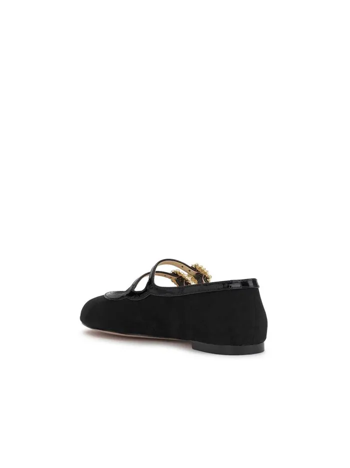 Women Jessica Simpson Flats Allista Buckle Ballet Flat In Black Suede