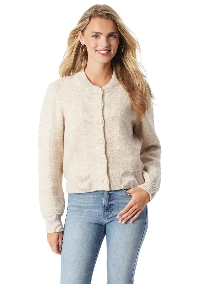 Women Jessica Simpson Jackets Blazers and Kimonos Sylviana Bomber Jacket In Natural Combo