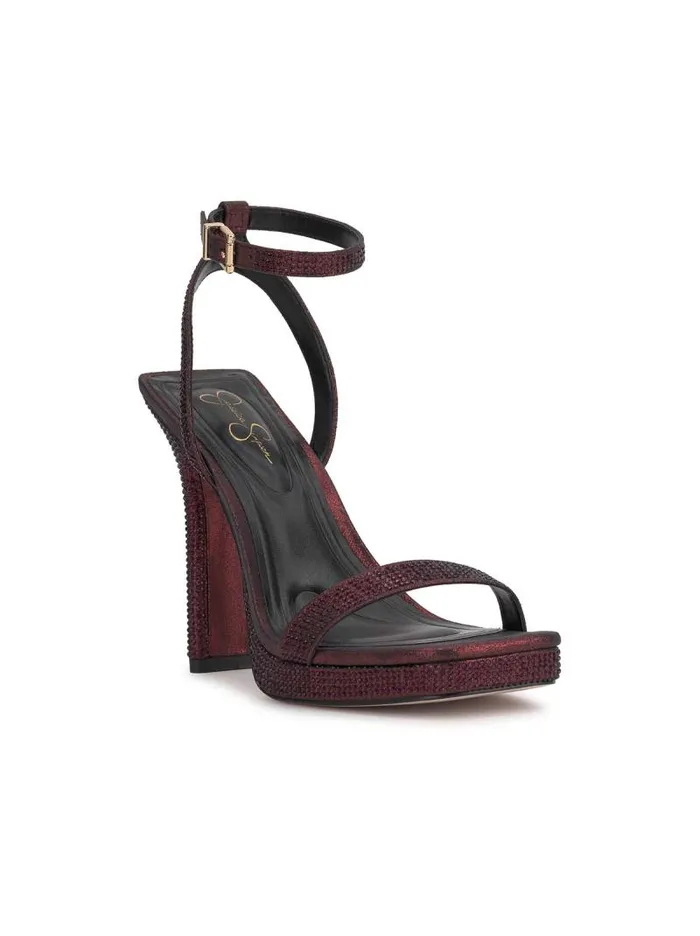 Women Jessica Simpson Sandals Adonia High Heel In Oxblood