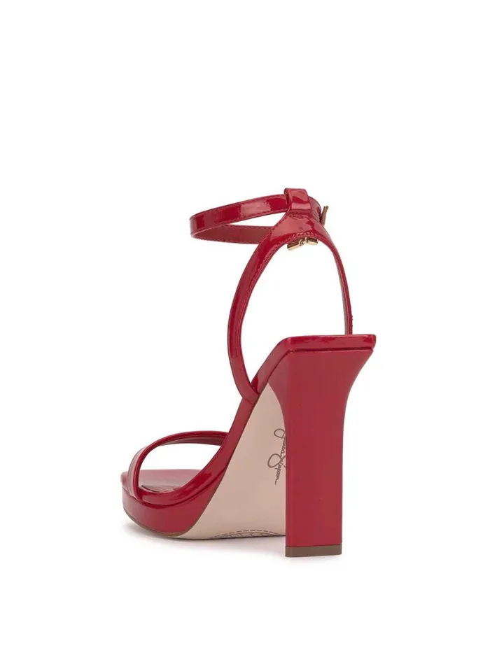 Women Jessica Simpson Sandals Adonia High Heel In Red Muse